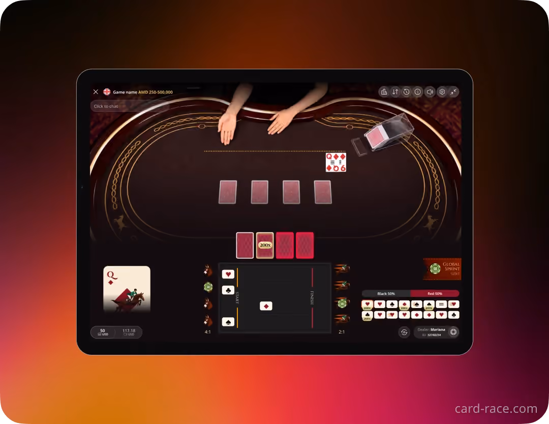 Card Race gameplay
