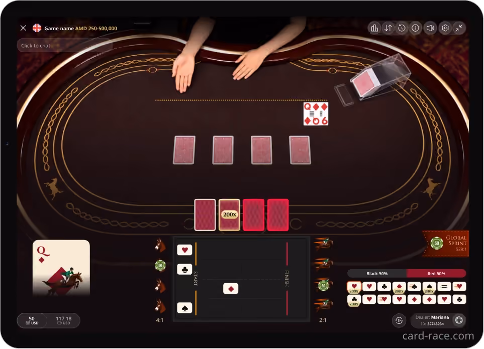 Card Race in action